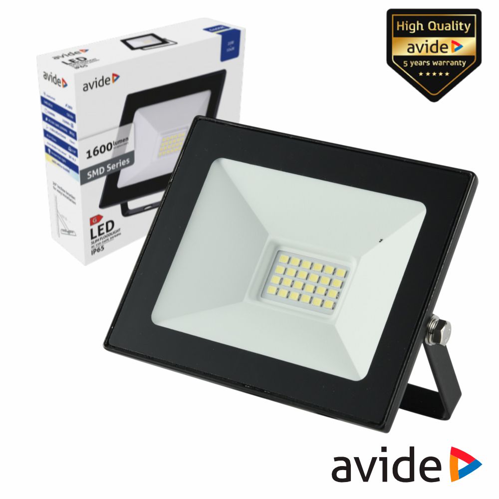 Foco Led 20W 230V 6400K 1600Lm Preto Avide - Tauu,pt