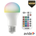 Lâmpada E27 Dimável 9,7W Led Globo A60 Rgbw Ir 806Lm Avide - Tauu,pt
