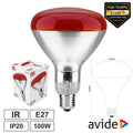 Lâmpada E27 100W Infravermelhos Topo Vermelho Avide - Tauu,pt