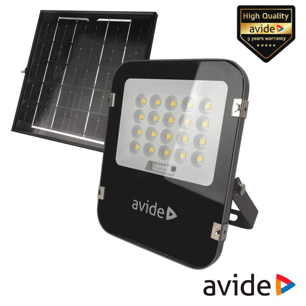 Foco Led Solar 100W 6400K 1400Lm Ip65 C/ Comando Avide - Tauu,pt