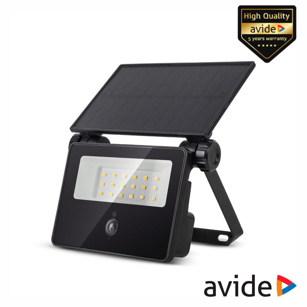 Aplique Led C/ Painel Solar 4W Ip65 4000K 400Lm Pir Avide - Tauu,pt
