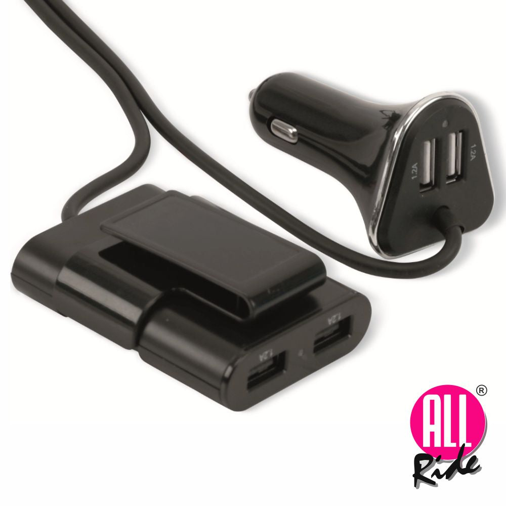 Adaptador Ficha Isqueiro 12V/24V / 4 Usb 5V 4.8A 165Cm - Tauu.pt