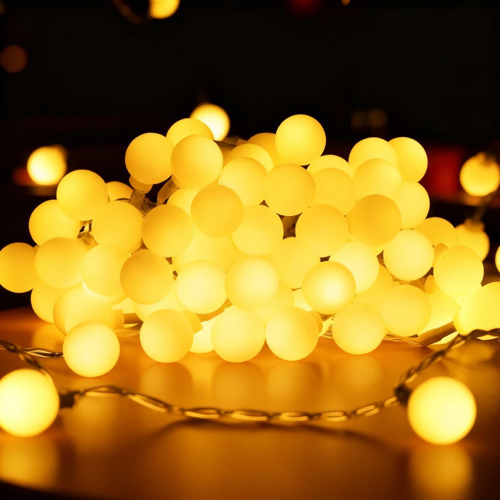 Luzes De Natal Com 100 Led Branco Quente 3Xaa 10M Ip44 - Tauu,pt