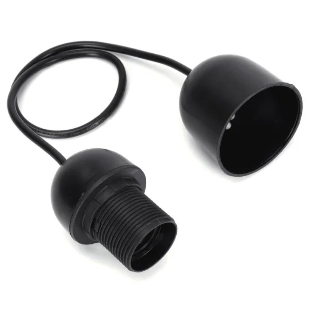 Suporte Para Lâmpada E27 Preto Cabo 0.5M - Tauu.pt