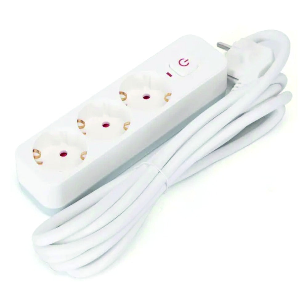 Extensão Elétrica 3X Schuko C/ Interruptor 3M 3G1.5 - Tauu.pt