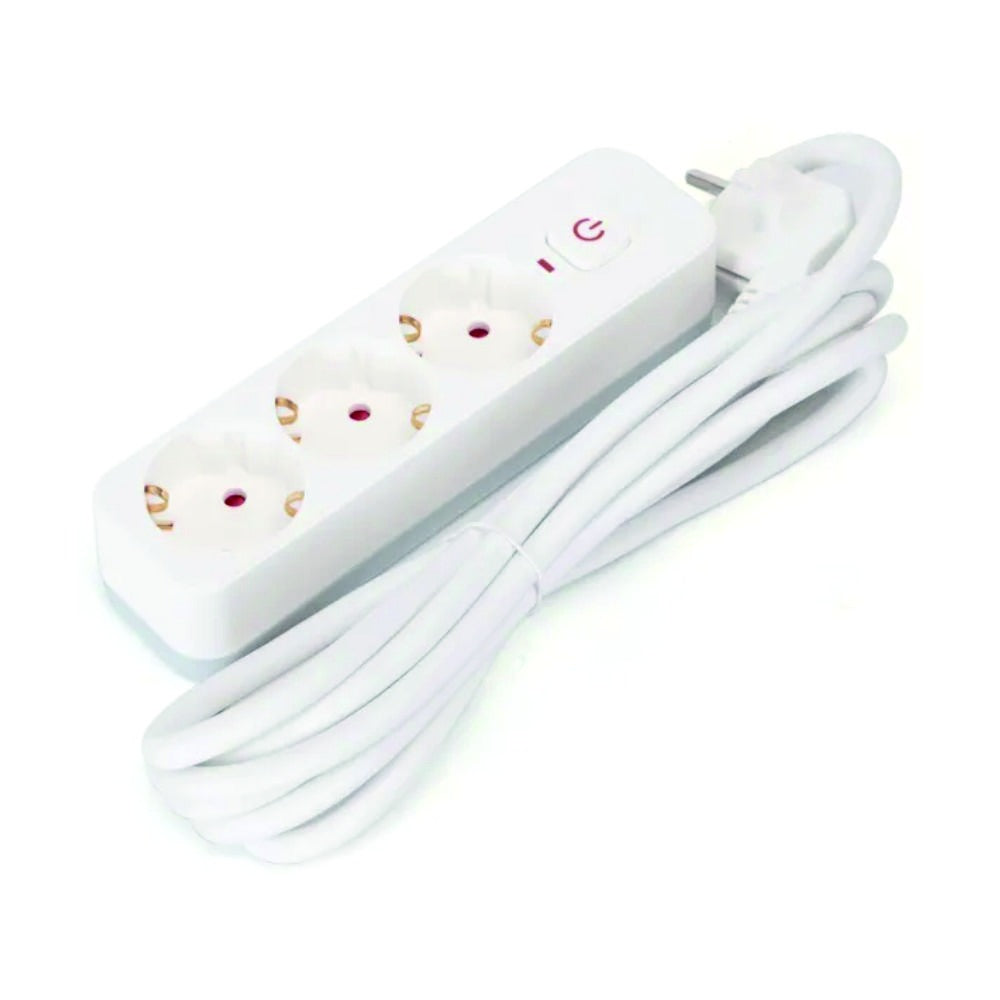 Extensão Elétrica 3X Schuko C/ Interruptor 5M 3G1.5 - Tauu.pt