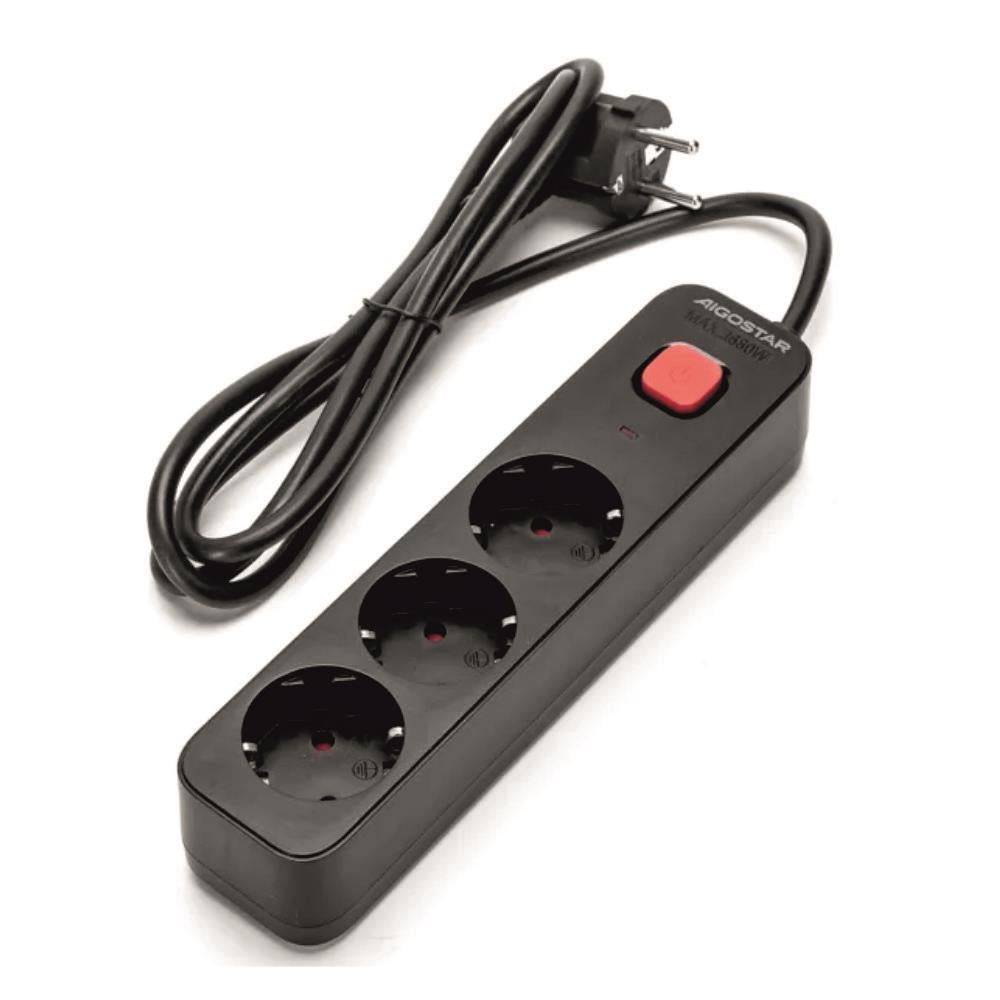 Extensão Elétrica 3X Schuko C/ Interruptor 1,5M 3G1,5 - Tauu,pt