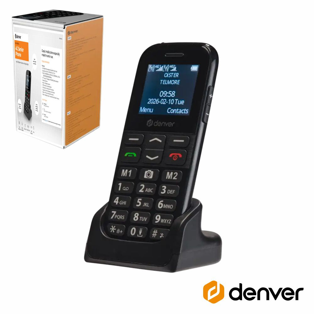 Telemóvel P/ Séniores 1.77" 4G Sos Fm Preto Denver - Tauu.pt