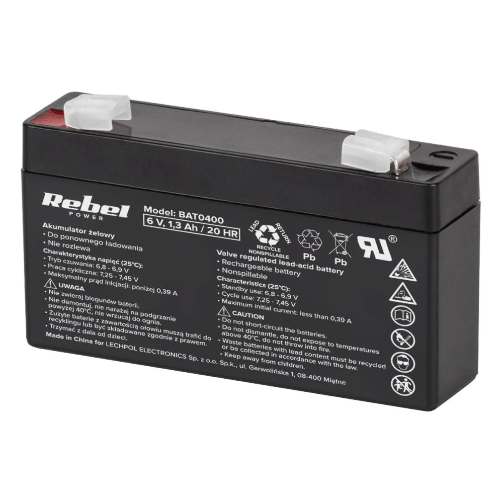 Bateria Chumbo 6V 1.3A Rebel - Tauu.pt
