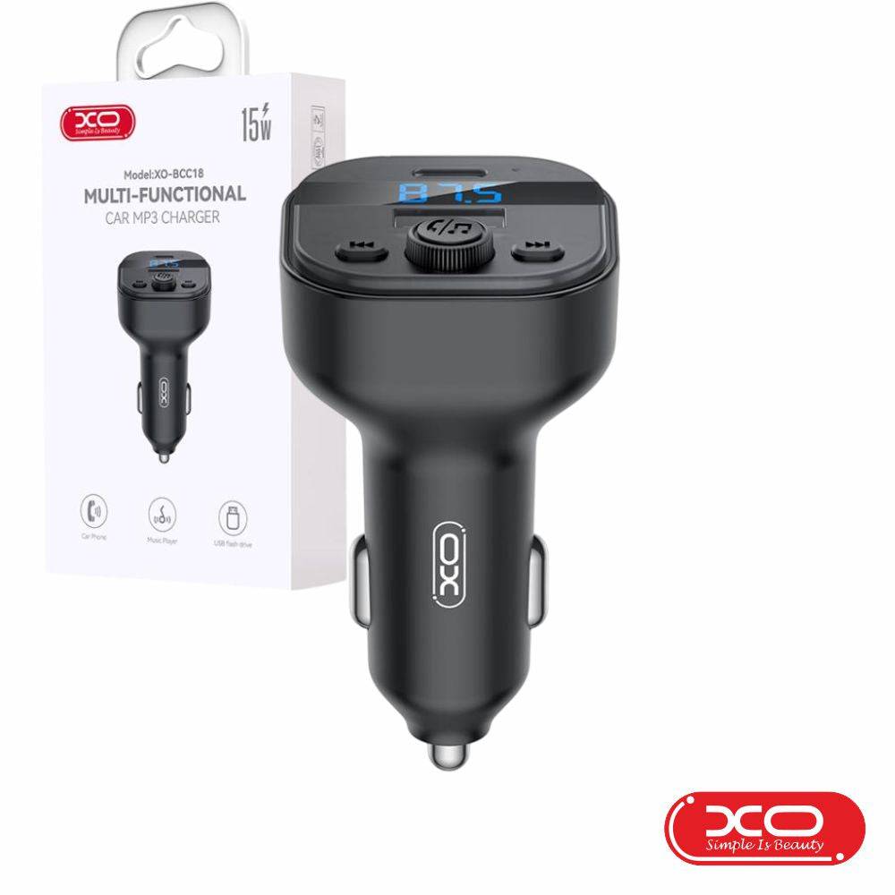 Transmissor Fm Bluetooth 5.3 1Xusb-C 1Xusb-A 15W Preto Xo - Tauu.pt