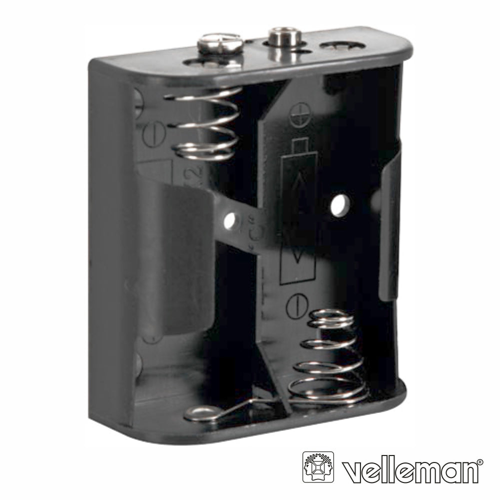 Suporte P/ 2 Pilhas C-Cell C/ Terminais Snap Velleman - Tauu,pt