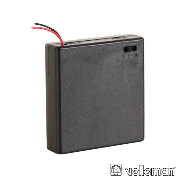 Suporte P/ 4 Pilhas Aa C/ Fios E Interruptor - Tauu.pt