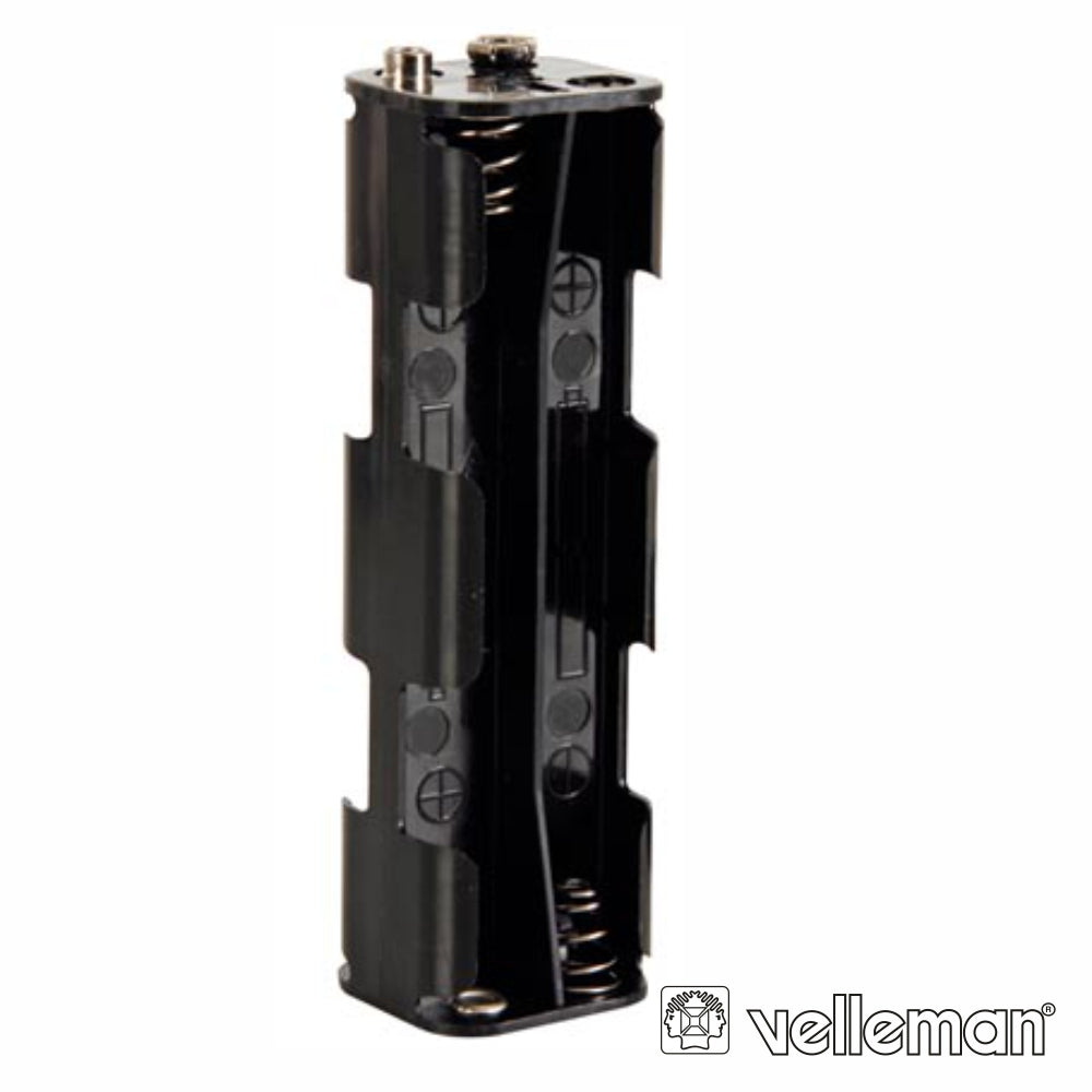 Suporte P/ 8 Pilhas Aa C/ Terminais Clip Velleman - Tauu,pt