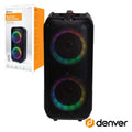 Coluna Amplificada 2X6.5" 200W Usb/Bt/Sd/Aux Tws Rgb Denver - Tauu.pt