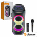 Coluna Amplificada 2X6.5" 1000W Usb/Bt/Sd/Aux/Tws Rgb Denver - Tauu.pt