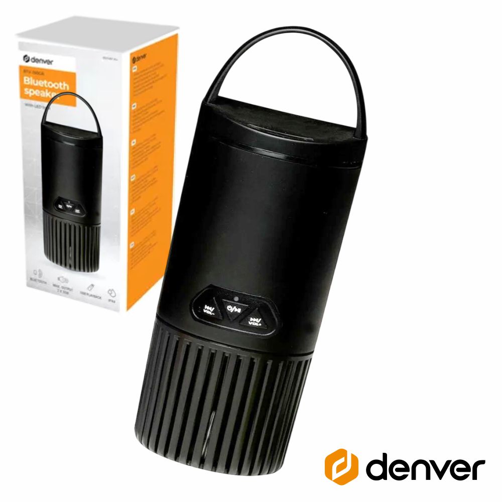 Coluna Bluetooth Portátil Preto Denver - Tauu.pt