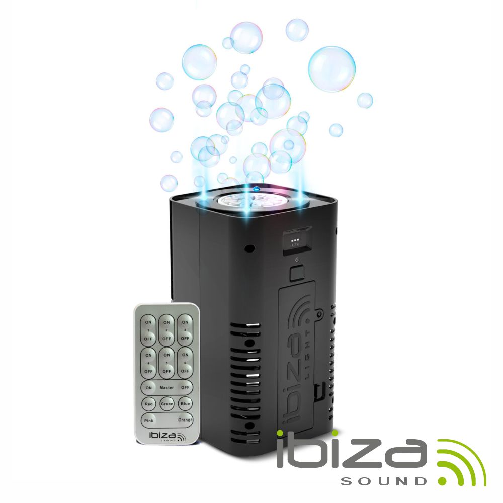 Máquina De Bolhas Preta Leds Pilhas Ibiza - Tauu.pt