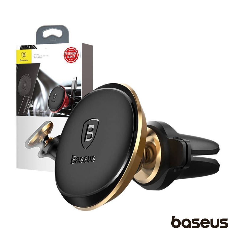 Suporte Telemóvel Magnético C/ Porta Cabos Dourado Baseus - Tauu.pt