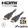 Cabo Hdmi Dourado Macho / Macho 1.4 3M Lanberg - Tauu.pt