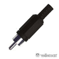Ficha Rca Macho Preta Pvc C/ Proteção De Cabo - Tauu.pt
