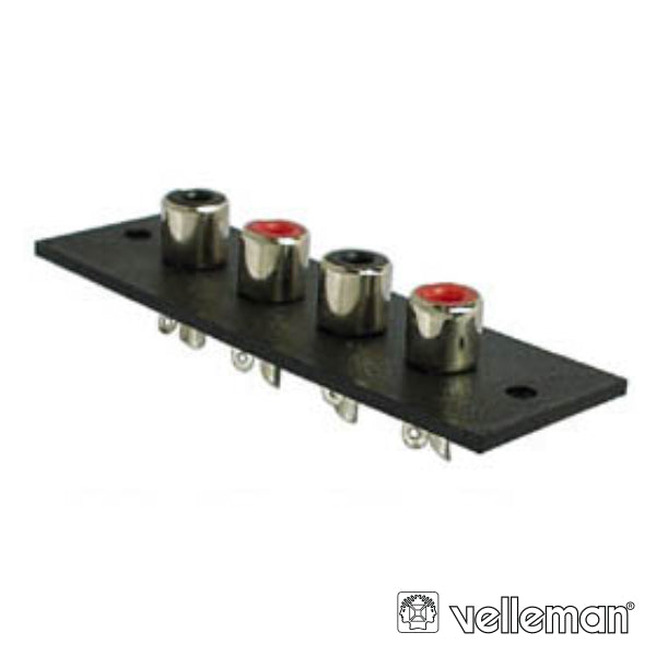 Placa Rca De 4 Fichas Fêmea Velleman - Tauu.pt