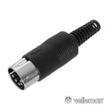 Ficha Din 5P Macho Preta 180° P/ Soldar Velleman - Tauu,pt