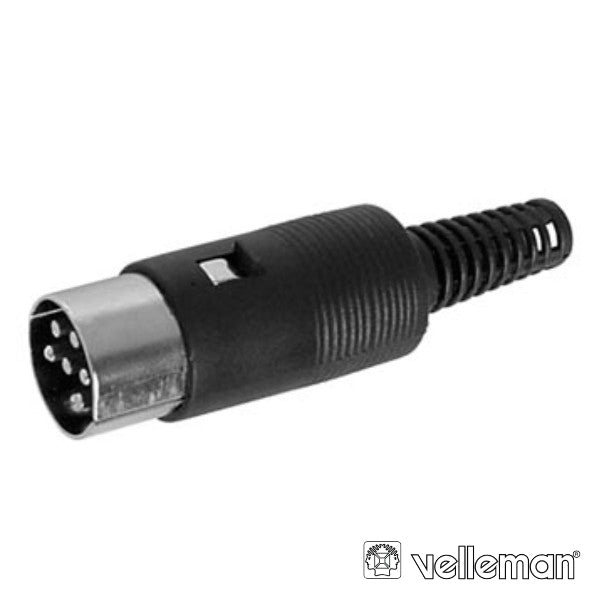 Ficha Din 6P Macho Preta P/ Soldar Velleman - Tauu,pt