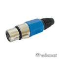 Ficha Xlr 3P Fêmea Azul C/ Blindagem E Bloqueio - Tauu,pt