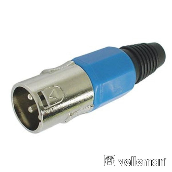 Ficha Xlr 3P Macho Azul C/ Blindagem E Bloqueio - Tauu.pt