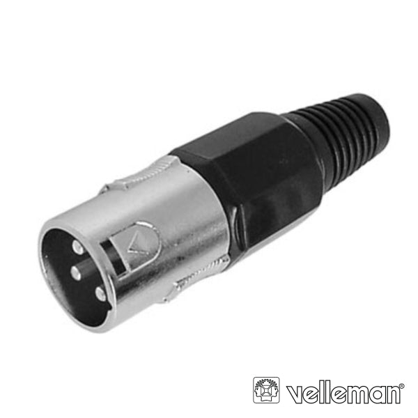 Ficha Xlr 3P Macho Preta C/ Blindagem E Bloqueio - Tauu.pt