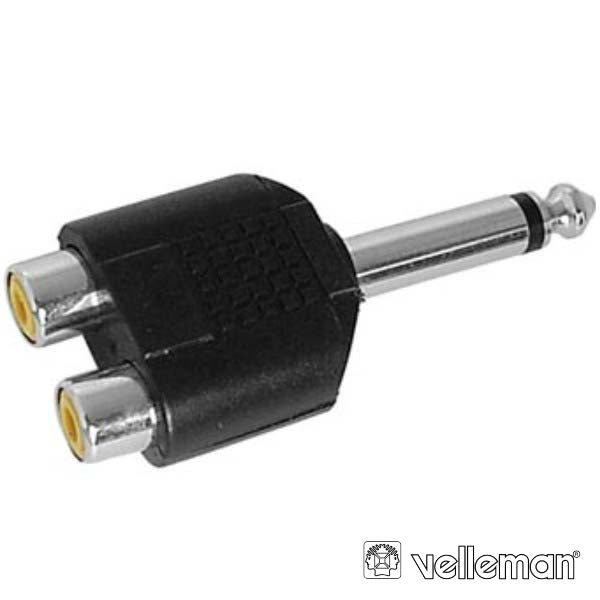 Ficha Adaptadora Jack 6.35Mm Macho Mn / 2 Rca Fêmea - Tauu.pt