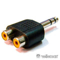 Ficha Adaptadora Jack 6,35Mm Macho St / 2 Rca Fêmea Velleman - Tauu,pt