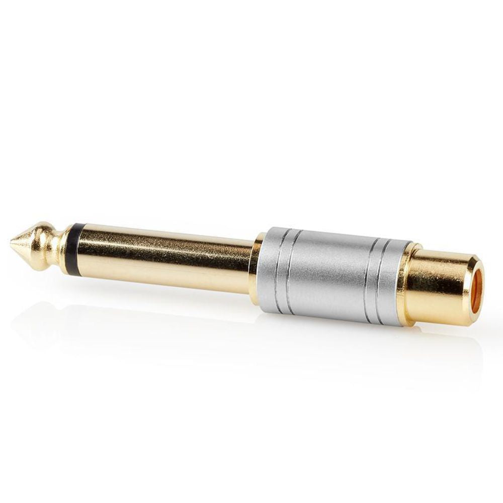 Ficha Adaptadora Metal Rca Fêmea / Jack 6,35Mm Macho - Tauu,pt
