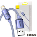 Cabo Usb-A / Lightning Macho Crystal Shine 2M Baseus - Tauu.pt