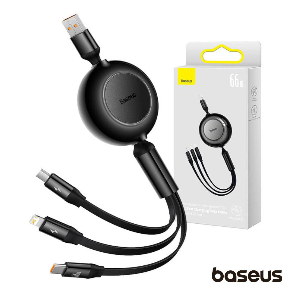 Cabo Usb-A Macho P/ Lightning/Usb-C Pd/Microusb 66W Baseus - Tauu.pt