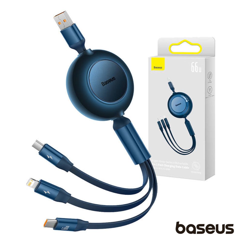 Cabo Usb-A Macho P/ Lightning/Usb-C Pd/Microusb 66W Baseus - Tauu.pt