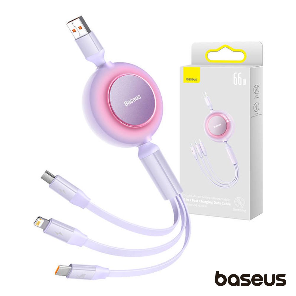 Cabo Usb-A Macho P/ Lightning/Usb-C Pd/Microusb 66W Baseus - Tauu.pt