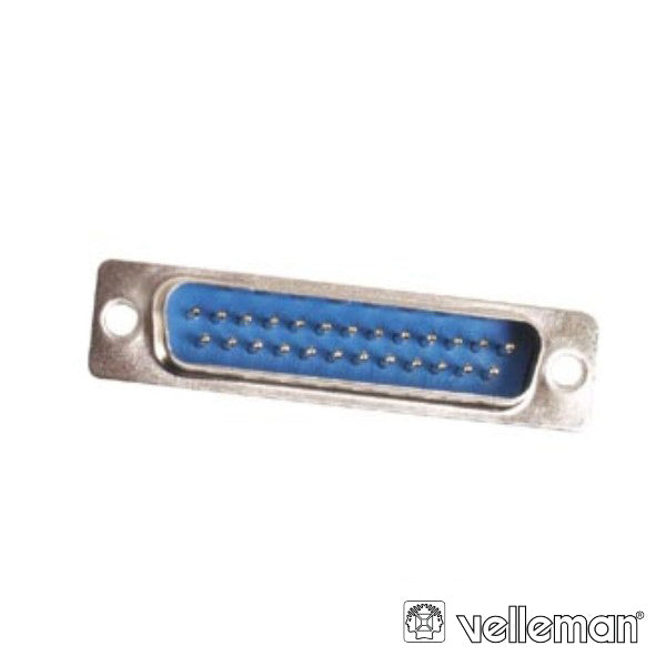 Ficha D-Sub 25P Macho P/ Chassis Velleman - Tauu,pt