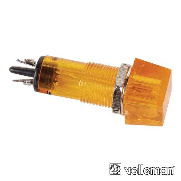 Luz Piloto Quadrado Ambar 11,5X11,5Mm 220V Velleman - Tauu,pt