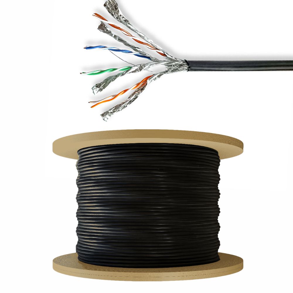 Cabo S/Ftp Cat7 Awg24 Rígido 100M Exterior Preto - Tauu,pt
