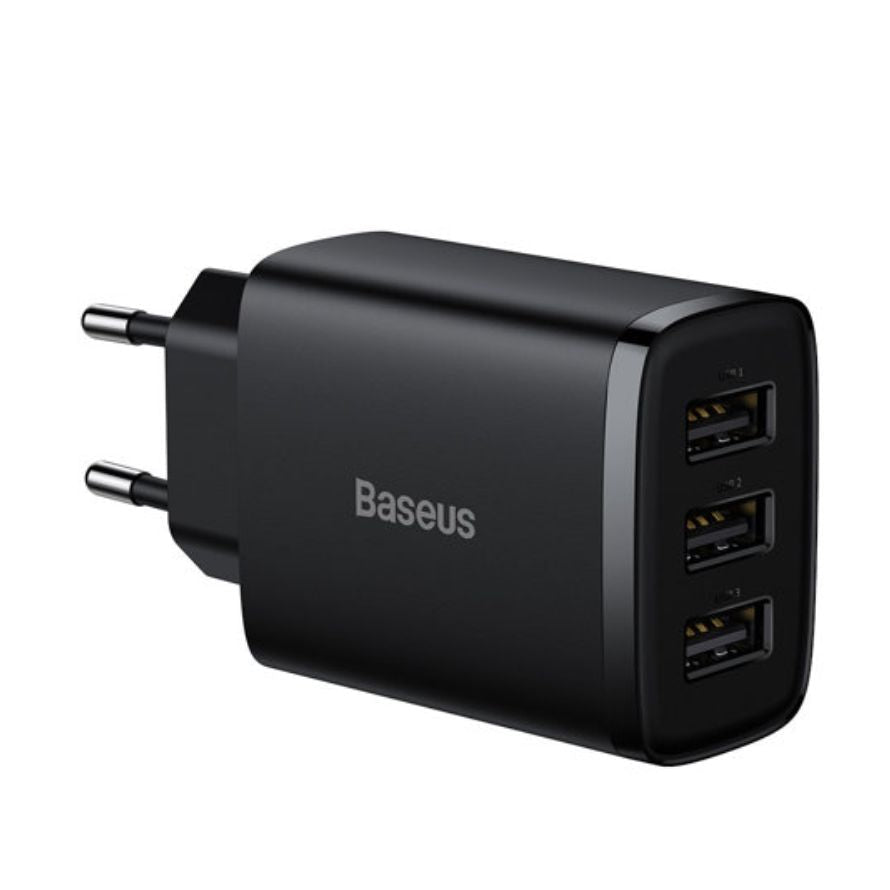 Alimentador Comutado 3 Usb-A 17W Preto Baseus - Tauu.pt