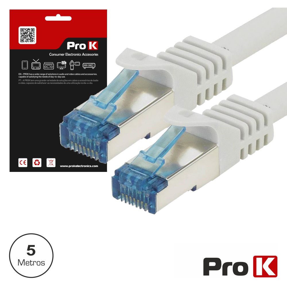 Cabo S/Ftp Cat6E 5M Cinza Prok - Tauu,pt