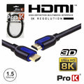 Cabo Hdmi Dourado Macho / Macho 2,1 8K Preto 1,5M Prok - Tauu,pt