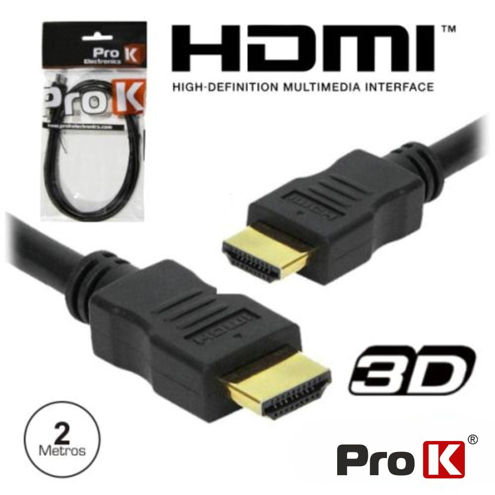 Cabo Hdmi Dourado Macho / Macho 1,4 Preto 2M Prok - Tauu,pt
