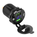 Tomada Usb Dupla De Embutir C/ Voltímetro Quickcharge3,0 - Tauu,pt