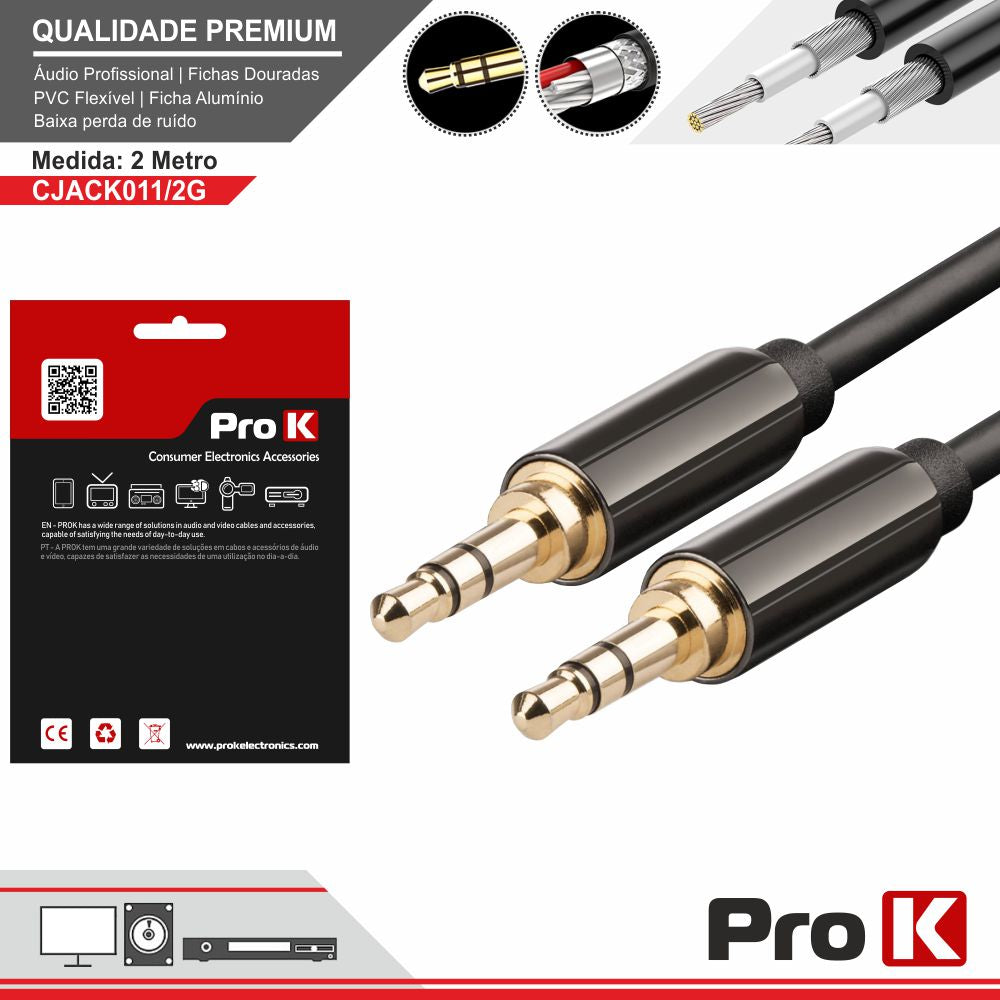 Cabo Jack 3,5Mm Macho / Jack 3,5Mm Macho 2M St Prok - Tauu,pt
