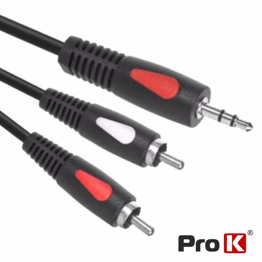 Cabo Jack 3,5Mm Macho St / 2-Rca Macho 10M Prok - Tauu,pt