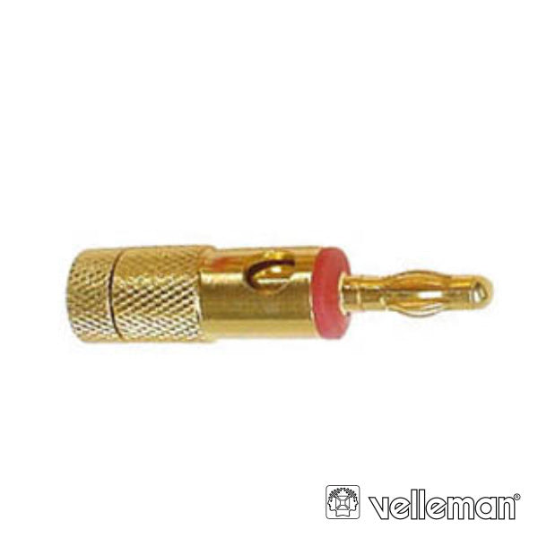 Ficha Banana 4Mm Dourada Vermelha - Tauu.pt