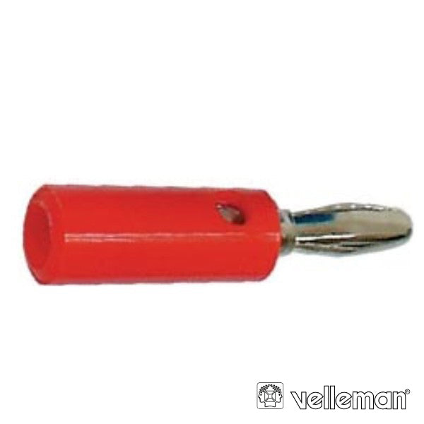 Ficha Banana 4Mm Vermelha Velleman - Tauu.pt