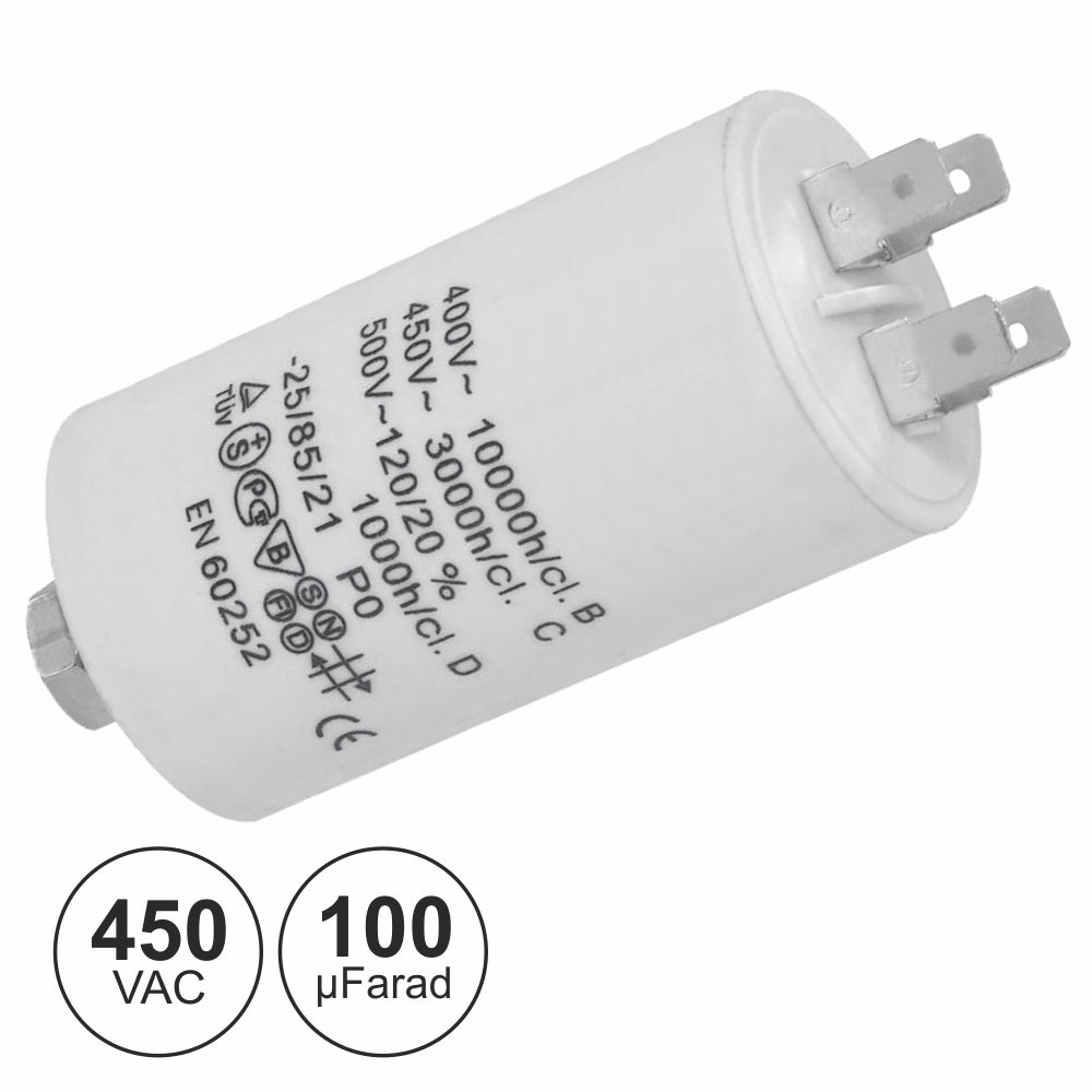 Condensador Arranque 100Uf 450V + Terra - Tauu,pt